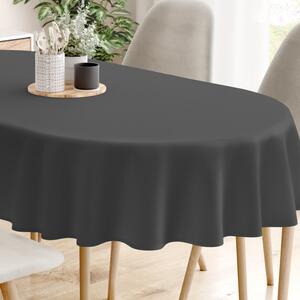 Goldea față de masă decorativă rongo deluxe - antracit cu luciu satinat - ovală 120 x 200 cm