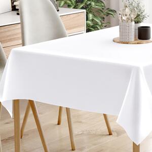 Goldea față de masă decorativă rongo deluxe - alb cu luciu satinat 140 x 220 cm