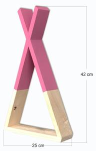 Raft de perete RAF142, nuc/roz, lemn de molid 100%, 25x42x6 cm