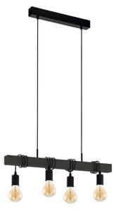 Eglo 44061 - Lustru suspendat pe cablu TOWNSHEND 4xE27/40W/230V negru