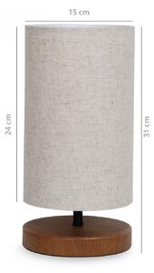 Veioza AYD-2785, crem, lemn/material textil, 24x15x31 cm
