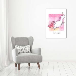 Imprimare tablou canvas unicorn roz
