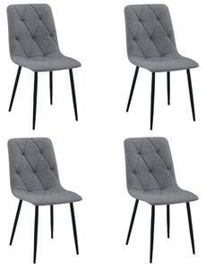 Set 4 Scaune Bucatarie/Dining Fido Material Textil Gri