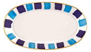Set 4 farfurii FEZ0044, albastru, ceramica 100%, 10x17x4 cm