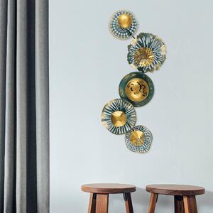 Decoratiune de perete Sensuale, verde/auriu, metal 100%, 100x50 cm