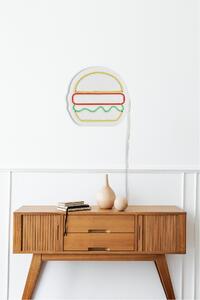 Decoratiune perete iluminata LED Hamburger, PVC, multicolor, 28x27x2 c