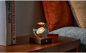 Veioză maro cu luminozitate reglabilă cu abajur din sticlă (înălțime 12 cm) Amber – Gingko