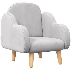 ZONEKIZ Fotoliu pentru Copii în Stil Scandinav cu Cotiere, Fotoliu din Material Textil pentru Copii până la 3 ani, 46x51x55 cm, Gri | Aosom Romania