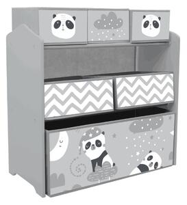 ZONEKIZ Raft Mobil pentru Jucării, Comodă cu 6 Rafturi Detașabile din Material Textil, 63x30x66 cm, Gri | Aosom Romania