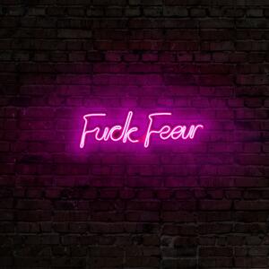 Decoratiune de perete Fuck Fear, roz, PVC, 49x16x2 cm