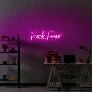 Decoratiune de perete Fuck Fear, roz, PVC, 49x16x2 cm