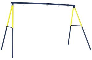 AIYAPLAY Cadru pentru Leagăn de Grădină pentru Copii, Structură din Oțel, Anti-UV, Impermeabil, Suportă 150 kg, cu 4 Cârlige pentru Leagăn Tip Cuib, Leagăn în U, Scară, 260x160x178 cm, Albastru | Aosom Romania