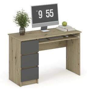 Birou Houston 1949, Stejar artizan, Grafit, PAL laminat, 77x120x50cm, 32 kg