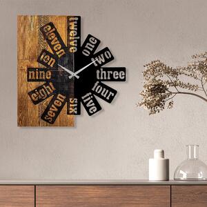 Ceas de perete Wooden Clock 40, nuc/negru, lemn/metal, 56x3x58 cm