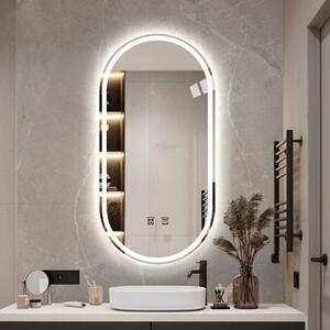 Oglindă Baie LED și Dezaburire Elit's Premium cu Senzor Touch, Lumina Rece, Caldă și Neutră, 50x80cm