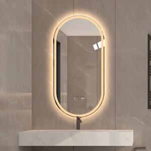 Oglindă Baie LED și Dezaburire Elit's Premium cu Senzor Touch, Lumina Rece, Caldă și Neutră, 50x80cm
