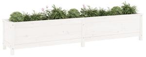 Strat înălțat de grădină, alb, 199,5x40x39 cm, lemn masiv pin