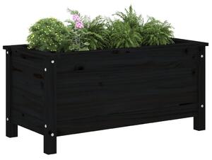 Jardinieră de grădină, negru, 82,5x40x39 cm, lemn masiv de pin
