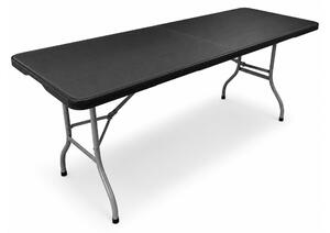 Aga Masă de grădină pliabilă 180x74x74 cm cu imitație de lemn Negru