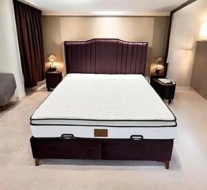 Set Pat tapitat Bella cu saltea inclusa Hiperia 160*200 Bella-Burgundy