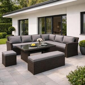 Set mobilier de grădină Avenberg CORSICA, maro/gri
