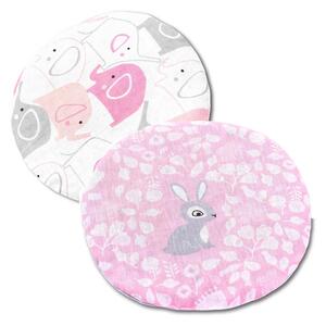 Set 2 pernute anticolici cu samburi de cirese Kidizi Bunny & Elephants Pink, roz, 19 cm