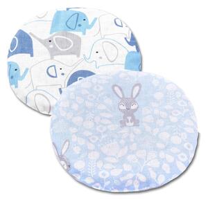 Set 2 pernute anticolici cu samburi cirese Kidizi Bunny & Elephants Blue, albastru, 19 cm