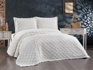 Set Cuvertura De Lux Bumbac 100% 3 Piese 240X260 Cm-Model Premium Alb