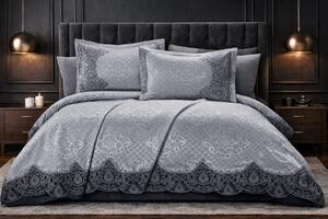 Set Cuvertura De Lux Bumbac 100% 3 Piese 240X260 Cm-Model Premium Gri