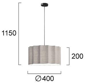 Pendul pe cablu WAVY 1xE27/14W/230V gri