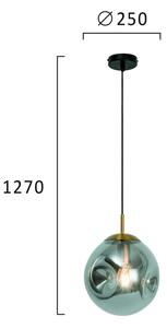 Pendul cu cablu OSCAR 1xE27/40W/230V negru fumuriu