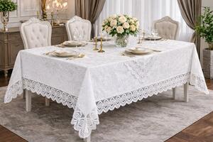 Fata De Masa Din Bumbac Cu Dantela De Lux - 160x220 cm, In Cutie Premium