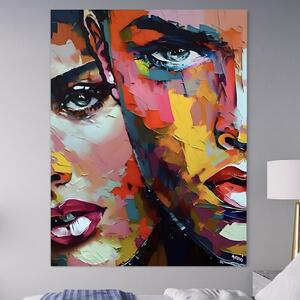 Tablou Canvas Premium LuxCanva® B1113, El Si Ea , Culori, Living, Fata, Baiat, Dormitor, Iubire, Priviri, Chipuri, Culori Vibrante