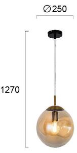 Lustră suspendată pe cablu OSCAR, 1xE27/40W/230V, bej fumuriu