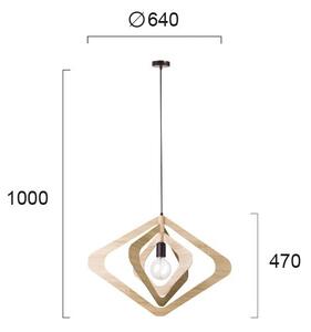 Lampă suspendată cu cablu ROXIE 1xE27/15W/230V maro