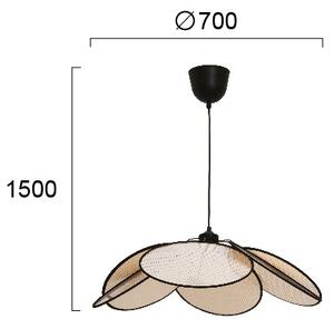 Pendul cu cablu MARGARET 1xE27/40W/230V negru/bej