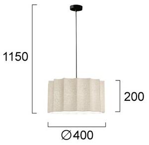 Lampă suspendată pe cablu WAVY 1xE27/14W/230V bej