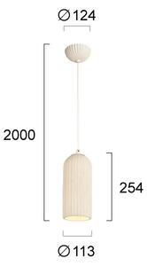 Lustră suspendată pe cablu LAVINA 1xE27/35W/230V crem