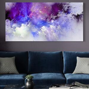 Tablou Canvas Premium LuxCanva® B1083, Dansul Culorilor , Living, Abstract, Visare, Dormitor, Mov, Liniste, Albastru, Culori Vibrante