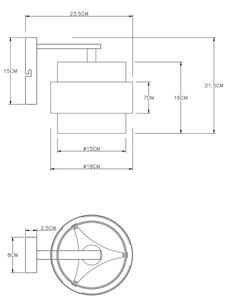 Aplică MILEY 1xE27/60W/230V neagră/alamă Globo 15560W