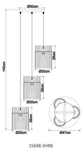 Globo 15698-3HRB - Candelabru suspendat pe cablu GORLEY 3xE27/60W/230V