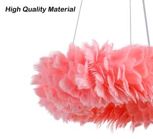 BRILAGI - Lustră LED pe cablu FEATHER 3xE27/40W/230V + 3xLED/3W diam. 50 cm roz