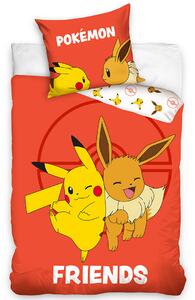 Carbotex Lenjerie de pat pentru copii Pokémon Eevee și Pikachu, 140 x 200 cm, 70 x 90 cm