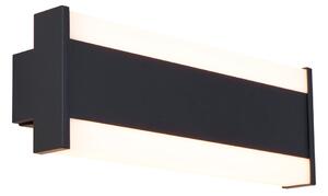 Lampă de perete modernă neagră 30cm incl. LED CCT IP54 - Vanya