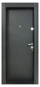 Usa metalica de apartament cu izolatie si vizor Novo Doors First Class NDS18, Cu toc imbracat si folie PVC, Deschidere Stanga Dreapta, Dimensiune 200X88 cm, Tabla 1.2 mm, Kit complet, Negru perlat (Sens deschidere: Stanga)