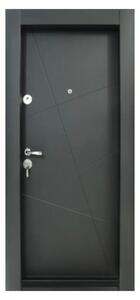 Usa metalica de apartament cu izolatie si vizor Novo Doors First Class NDS18, Cu toc imbracat si folie PVC, Deschidere Stanga Dreapta, Dimensiune 200X88 cm, Tabla 1.2 mm, Kit complet, Negru perlat (Sens deschidere: Dreapta)