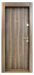 Usa metalica de apartament cu izolatie si vizor Novo Doors First Class NDS19, Cu toc imbracat si folie PVC, Deschidere Stanga Dreapta, Dimensiune 200X88 cm, Tabla 1.2 mm, Kit complet, Maron tanganica (Sens deschidere: Stanga)