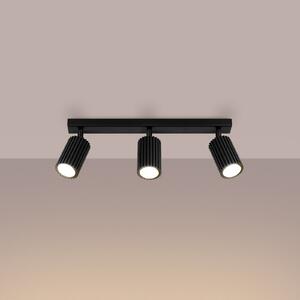 SOLLUX LIGHTING Spot de plafon carbon, negru, lungime 45 cm, aluminiu, 3 becuri., reglabil, Negru, Camera de zi / sufragerie, Aluminiu, Modern