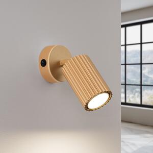 SOLLUX LIGHTING Spot de perete carbon, auriu, proiecție 16 cm, întrerupător, Auriu / Alamă, Camera de zi / sufragerie, Aluminiu, Modern