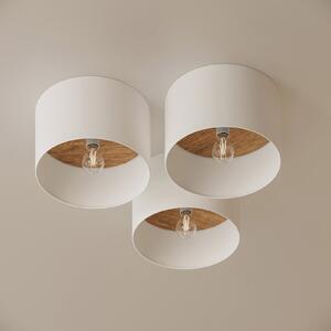 SOLLUX LIGHTING Plafonieră Telesto, alb, Ø 35 cm, pânză, lemn, oțel, reglabil, Alb, Hol, Țesătură / Textil
